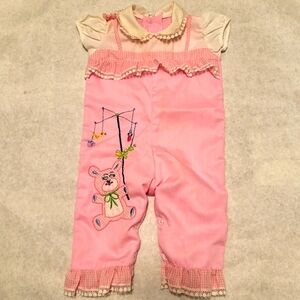 Vintage cotton embrodiered one piece outfit